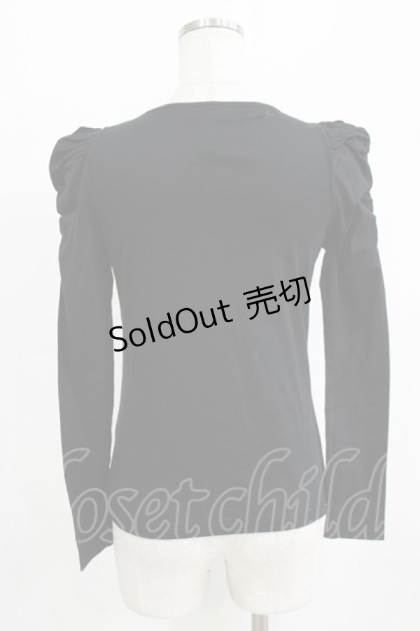 画像3: MILK / ラメロゴ刺繍カットソー  ブラック H-26-02-17-044-ML-TO-AK-ZH (3)