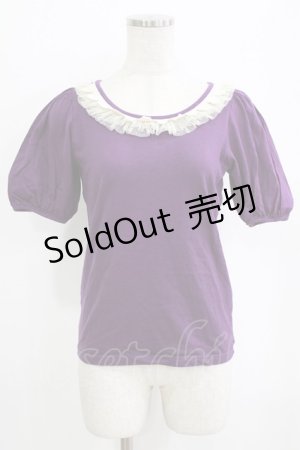 画像: Emily Temple cute / チュールレースパフカットソー  パープル H-26-02-17-047-ET-TO-KB-ZH