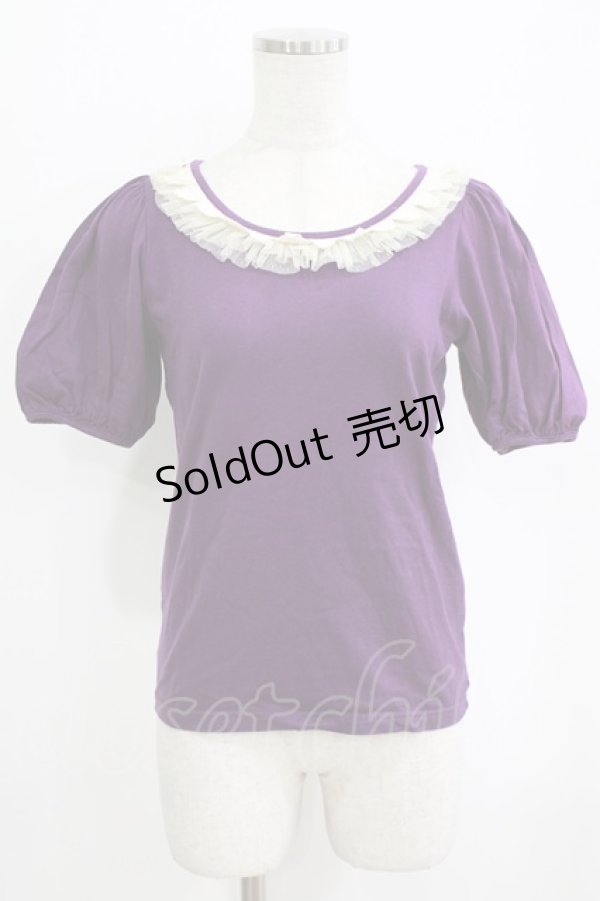 画像1: Emily Temple cute / チュールレースパフカットソー  パープル H-26-02-17-047-ET-TO-KB-ZH (1)