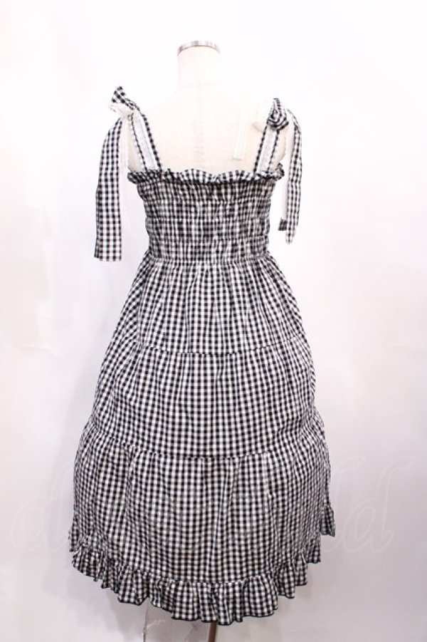 画像2: Nile Perch / ギンガムチェックジャンパースカート Free ブラック H-26-02-17-1004-LO-OP-NS-ZH (2)
