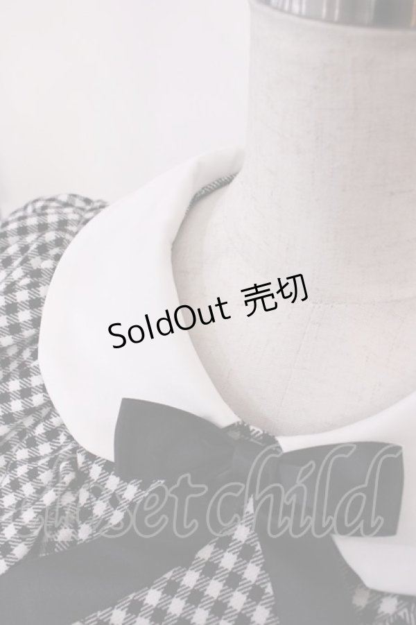 画像3: Nile Perch / Vフリルチェックワンピース Free ブラック H-26-02-17-1005-LO-OP-NS-ZH (3)