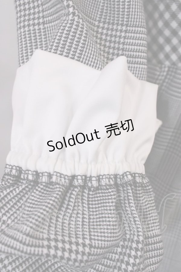 画像4: Nile Perch / Vフリルチェックワンピース Free ブラック H-26-02-17-1005-LO-OP-NS-ZH (4)