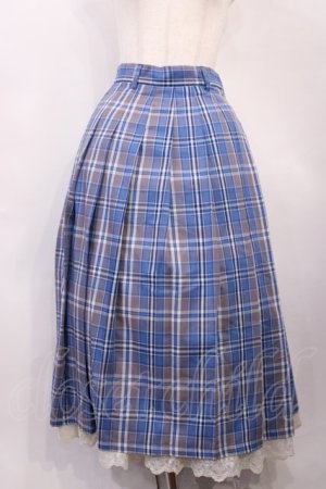 画像: axes femme / チェック柄プリーツスカート M ブルー H-26-02-17-1007-AX-SK-NS-ZH