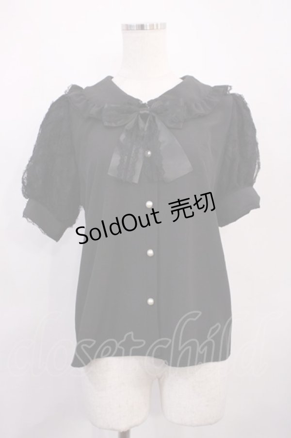 画像1: Lily Merry / リボンブラウス L ブラック H-26-02-17-1012-LO-BL-NS-ZH (1)