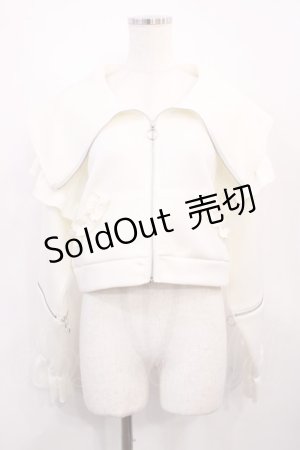 画像: axes femme / ジップデザインフリルパーカー Free 白 H-26-02-17-1014-AX-TO-NS-ZH