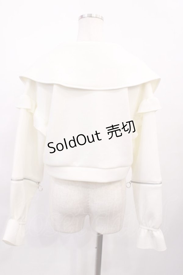 画像2: axes femme / ジップデザインフリルパーカー Free 白 H-26-02-17-1014-AX-TO-NS-ZH (2)