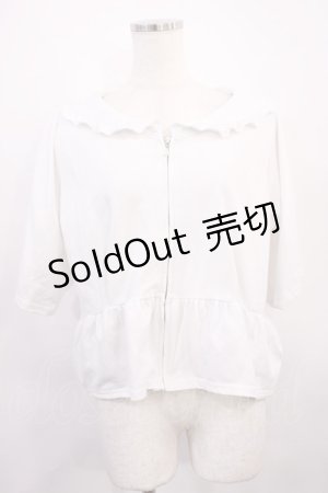 画像: axes femme / フリル襟フレアジップパーカー Free 白 H-26-02-17-1015-AX-TO-NS-ZH