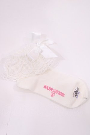 画像: BABY,THE STARS SHINE BRIGHT / ハートレースクルー丈ソックス  オフ H-26-02-17-1020-BA-ZA-NS-ZH