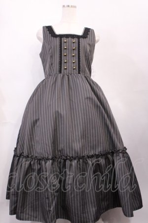 画像: m petit by misako / TT*AOKストライプジャンパースカート L グレー H-26-02-17-1002-LO-OP-NS-ZH