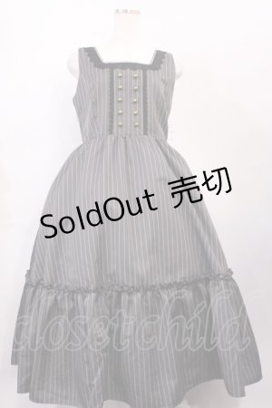 画像: m petit by misako / TT*AOKストライプジャンパースカート L グレー H-26-02-17-1002-LO-OP-NS-ZH