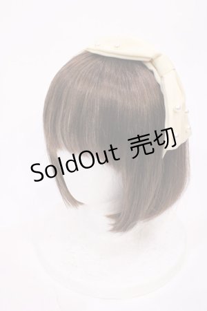 画像: m petit by misako / パールリボンカチューシャ  アイボリー H-26-02-17-1026-LO-AC-NS-ZH