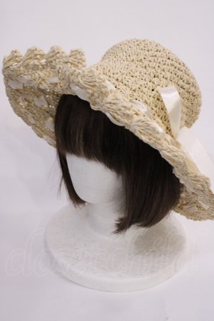 画像: axes femme POETIQUE / はしごリボンサマーハット  ナチュラル H-26-02-17-1037-AX-AC-NS-ZH