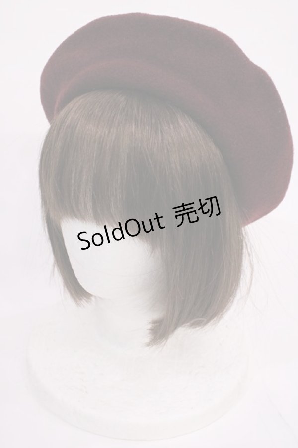 画像2: ALICE and the PIRATES / クリスのもこもこワッペンベレー帽  ボルドー H-26-02-17-1038-PA-AC-NS-ZH (2)