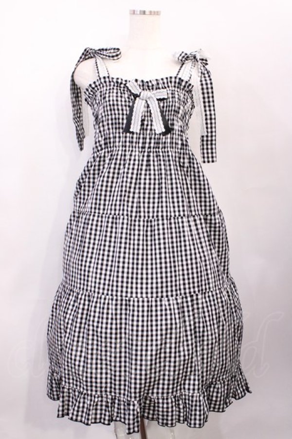 画像1: Nile Perch / ギンガムチェックジャンパースカート Free ブラック H-26-02-17-1004-LO-OP-NS-ZH (1)