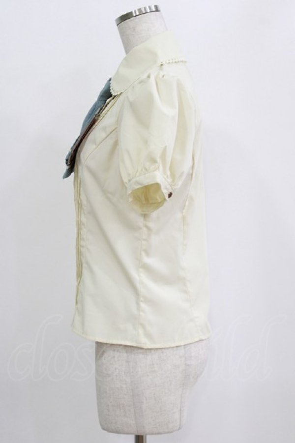 画像2: Kurumi Collaboration / マリンアカデミアブラウス S アイボリー×サックス H-26-02-17-001-GO-BL-KB-ZH (2)
