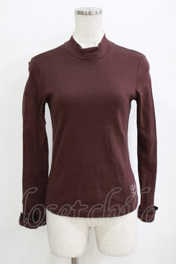 画像1: Shirley Temple / ロゴ刺繍ハイネックカットソー 160 ブラウン H-26-02-17-048-ET-TO-KB-ZH (1)