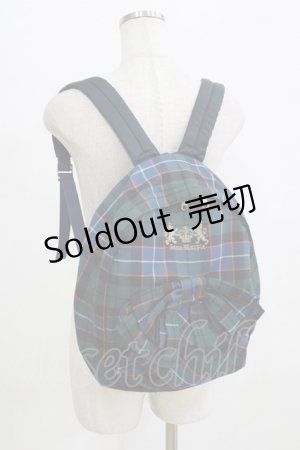 画像: Jane Marple / タータンチェックリュックサック  グリーン×ネイビーチェック H-26-02-17-052-JM-BG-KB-ZH