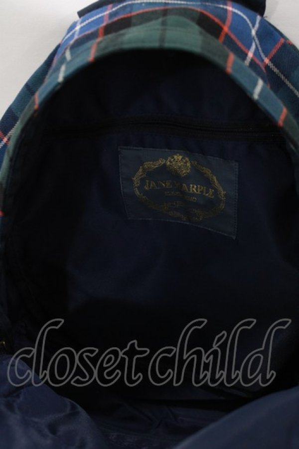 画像3: Jane Marple / タータンチェックリュックサック  グリーン×ネイビーチェック H-26-02-17-052-JM-BG-KB-ZH (3)