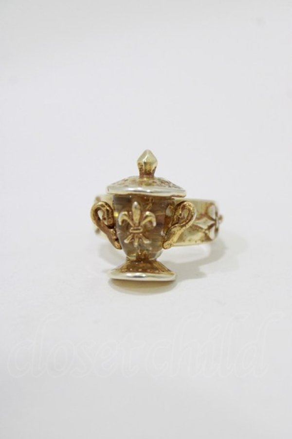 画像1: Jane Marple / 百合紋章グラスリング 約12号 ゴールド H-26-02-17-064-JM-AC-KB-ZH (1)