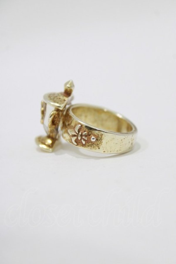 画像2: Jane Marple / 百合紋章グラスリング 約12号 ゴールド H-26-02-17-064-JM-AC-KB-ZH (2)