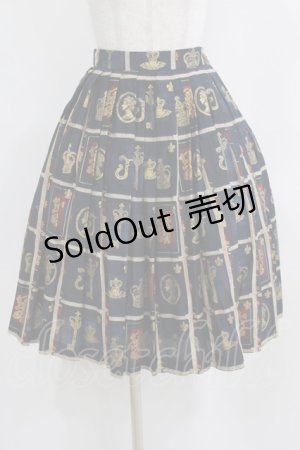 画像: Jane Marple / ロイヤルライブラリーのミドルスカート  ネイビー H-26-02-17-013-JM-SK-KB-ZH