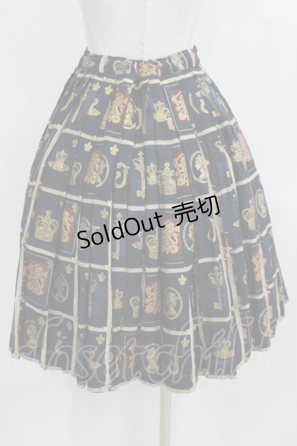 画像3: Jane Marple / ロイヤルライブラリーのミドルスカート  ネイビー H-26-02-17-013-JM-SK-KB-ZH (3)