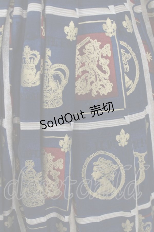 画像4: Jane Marple / ロイヤルライブラリーのミドルスカート  ネイビー H-26-02-17-013-JM-SK-KB-ZH (4)