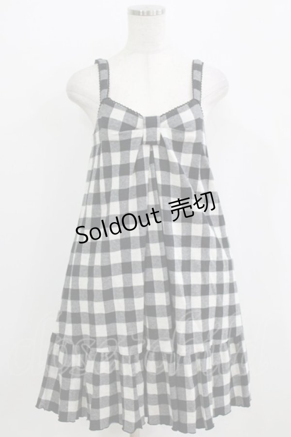 画像1: Emily Temple cute / ギンガムチェックノースリーブワンピース  ブラック H-26-02-17-014-ET-OP-KB-ZH (1)