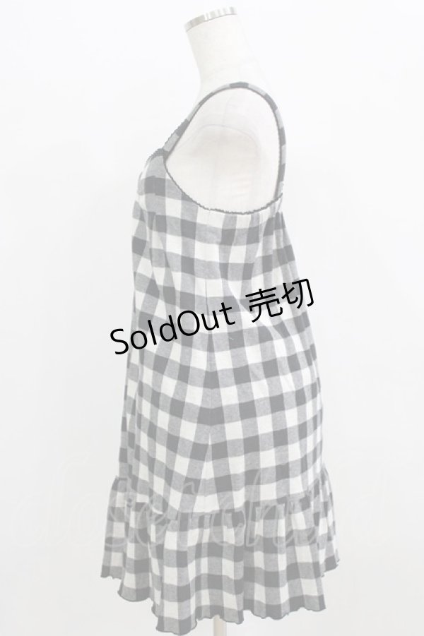 画像2: Emily Temple cute / ギンガムチェックノースリーブワンピース  ブラック H-26-02-17-014-ET-OP-KB-ZH (2)