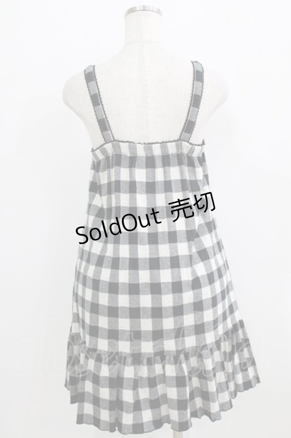 画像3: Emily Temple cute / ギンガムチェックノースリーブワンピース  ブラック H-26-02-17-014-ET-OP-KB-ZH (3)