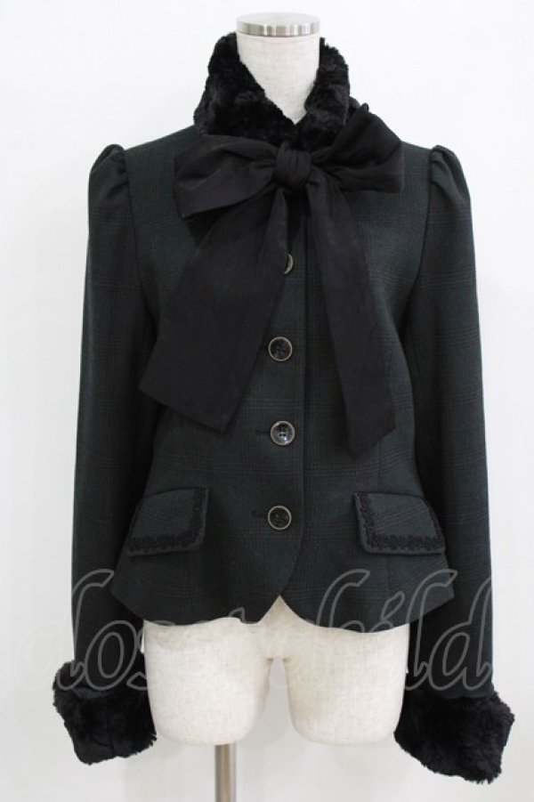 画像1: Sheglit / "Hansel"ショートコート  ダークグリーンチェック H-26-02-17-017-EL-CO-KB-ZH (1)