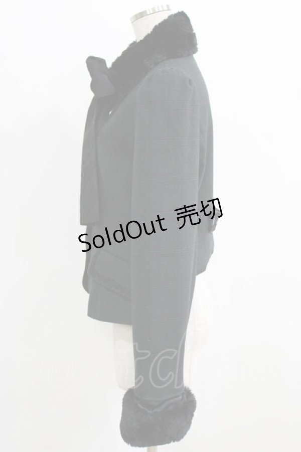 画像2: Sheglit / "Hansel"ショートコート  ダークグリーンチェック H-26-02-17-017-EL-CO-KB-ZH (2)