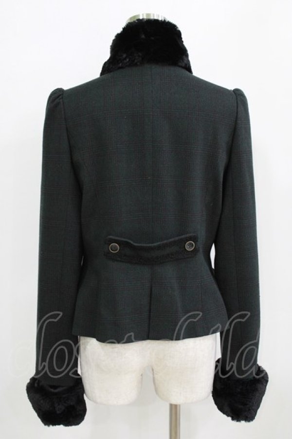 画像3: Sheglit / "Hansel"ショートコート  ダークグリーンチェック H-26-02-17-017-EL-CO-KB-ZH (3)