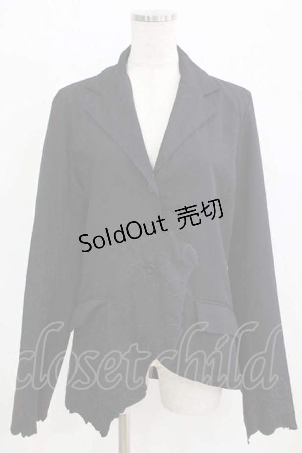 画像1: gouk / 桜刺繍ジャケット  黒 H-26-02-17-018-GO-JA-AK-ZH (1)