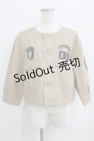 画像: Jane Marple Dans Le Salon / ワッペンノーカラージャケット  ベージュ H-26-02-17-021-JM-JA-KB-ZH