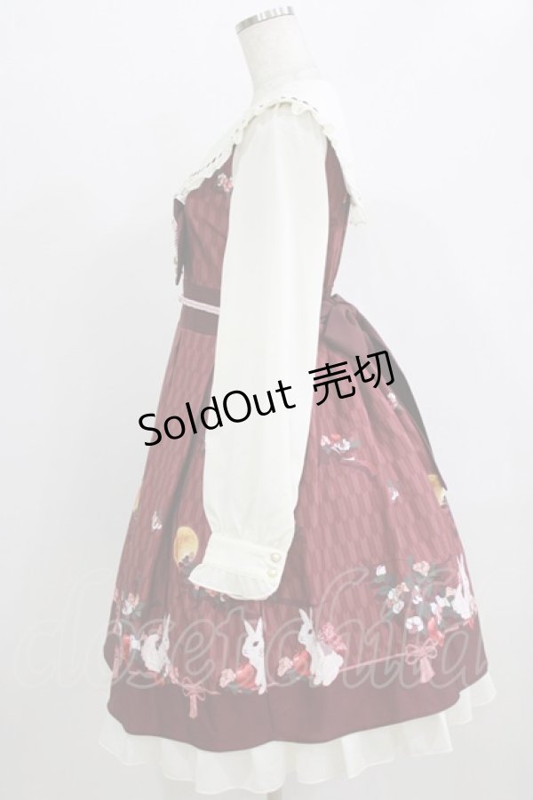 画像2: Amavel / お月見うさぎの和風セーラーワンピース Free ボルドー H-26-02-18-003-CA-OP-NS-ZH (2)