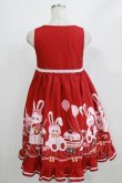 画像3: To Alice / チェリーラビットジャンパースカート S レッド H-26-02-18-024-LO-OP-NS-ZH (3)