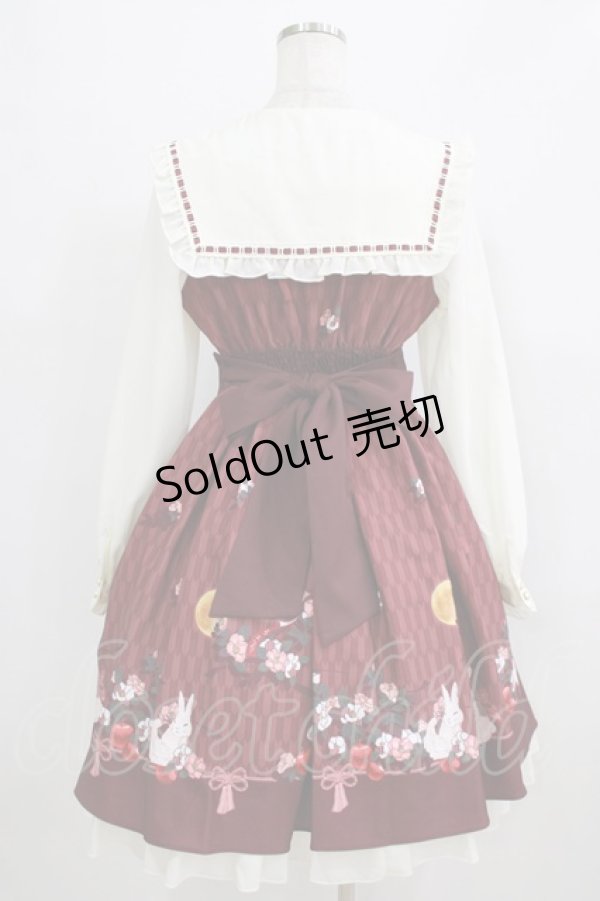 画像3: Amavel / お月見うさぎの和風セーラーワンピース Free ボルドー H-26-02-18-003-CA-OP-NS-ZH (3)