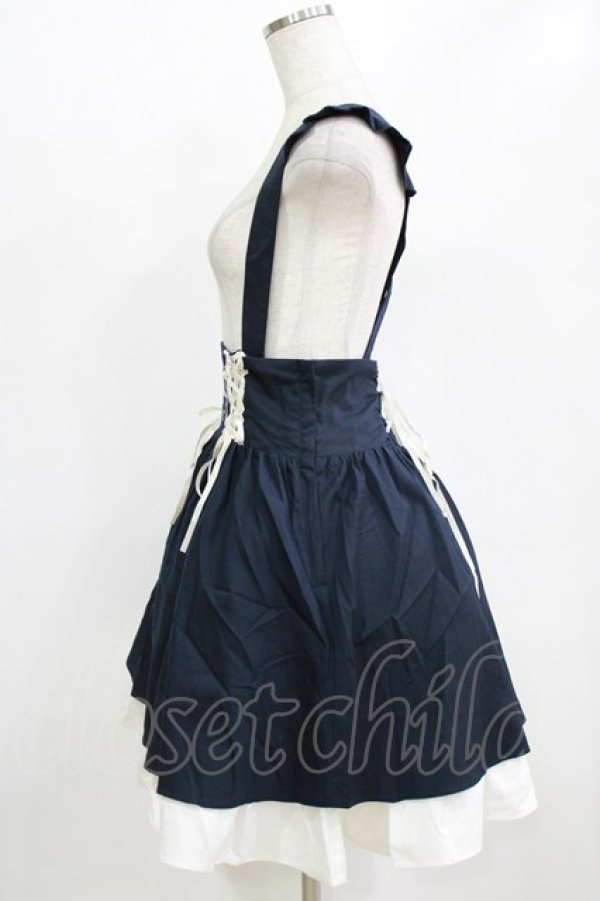 画像2: Amavel / サスペンダースカート Free ネイビー H-26-02-18-029-CA-SK-NS-ZH (2)