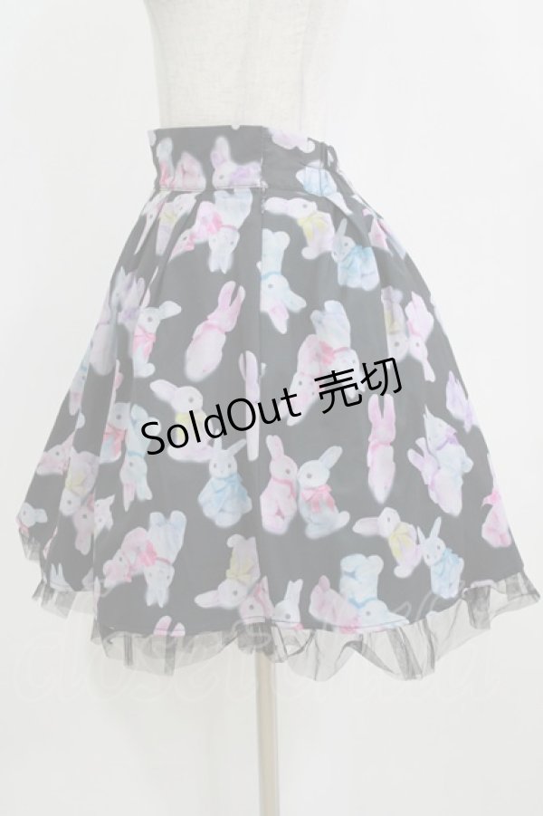 画像2: Honey Cinnamon / うさぎ柄スカート Free ブラック H-26-02-18-030-LO-SK-NS-ZH (2)
