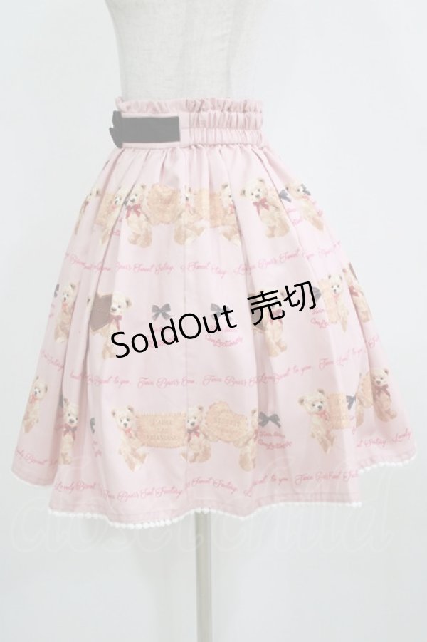 画像2: Ank Rouge / くま＆ビスケット柄スカート M ピンク H-26-02-18-031-CA-SK-NS-ZH (2)