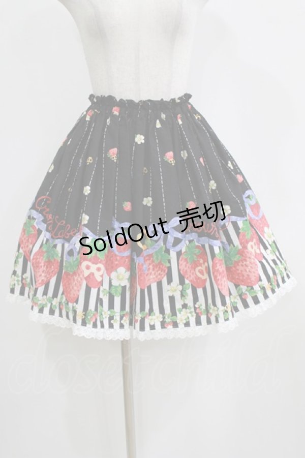 画像1: metamorphose / ストロベリークラウンミニスカート Free ブラック H-26-02-18-032-ME-SK-NS-ZH (1)