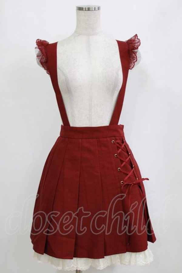 画像1: Secret Honey / サスペンダースカート Free レッド H-26-02-18-036-CA-SK-NS-ZH (1)