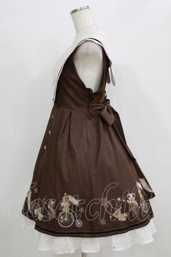 画像2: Amavel / Starry Bear Circusジャンパースカート Free ブラウン H-26-02-18-004-CA-OP-NS-ZH (2)