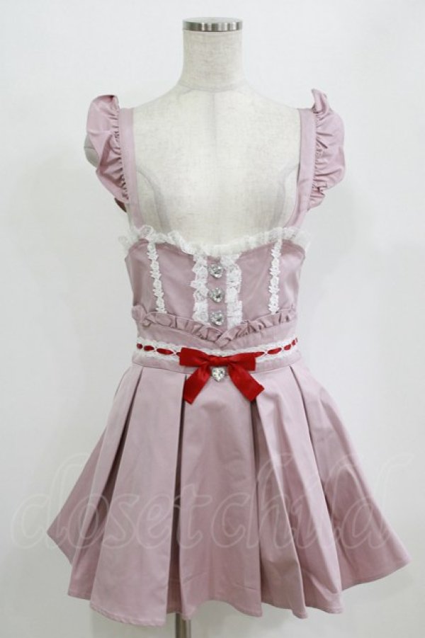 画像1: Ank Rouge / ハートビジューリボン M ピンク H-26-02-18-037-CA-OP-NS-ZH (1)