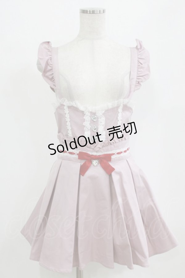 画像1: Ank Rouge / ハートビジューリボン M ピンク H-26-02-18-037-CA-OP-NS-ZH (1)