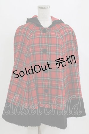 画像: metamorphose / ロイヤルチェックマント Free レッド H-26-02-18-042-ME-JA-NS-ZH