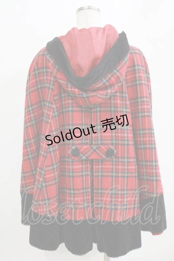 画像3: metamorphose / ロイヤルチェックマント Free レッド H-26-02-18-042-ME-JA-NS-ZH (3)