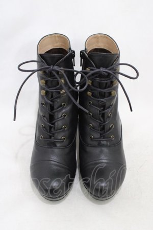 画像: あしながおじさん / ショートブーツ 24 ブラック H-26-02-18-1001-PU-SH-KB-ZH