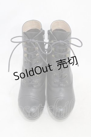 画像: あしながおじさん / ショートブーツ 24 ブラック H-26-02-18-1001-PU-SH-KB-ZH